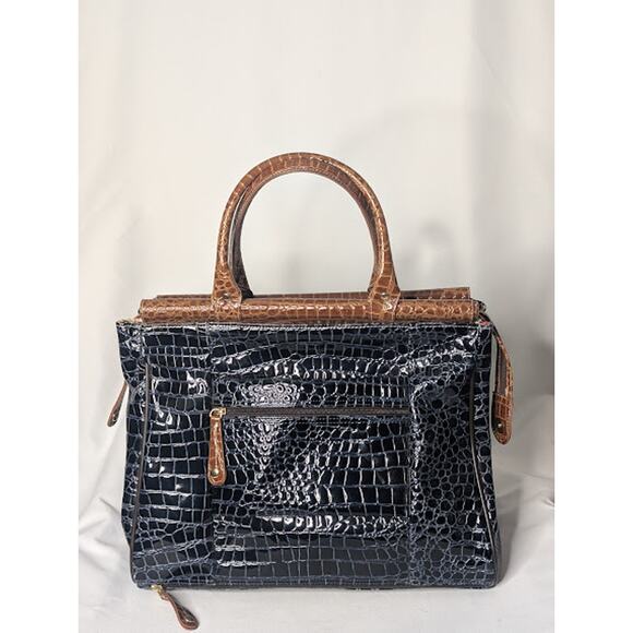 SAMANTHA BROWN Over Night faux crocodile Bag Contemporary Travel Preppy glam - Picture 5 of 12